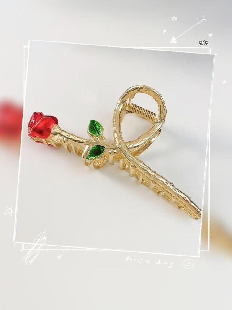 High-Quality Elegant Wheat Ear Hair Clip - Large Metal Claw for Buns