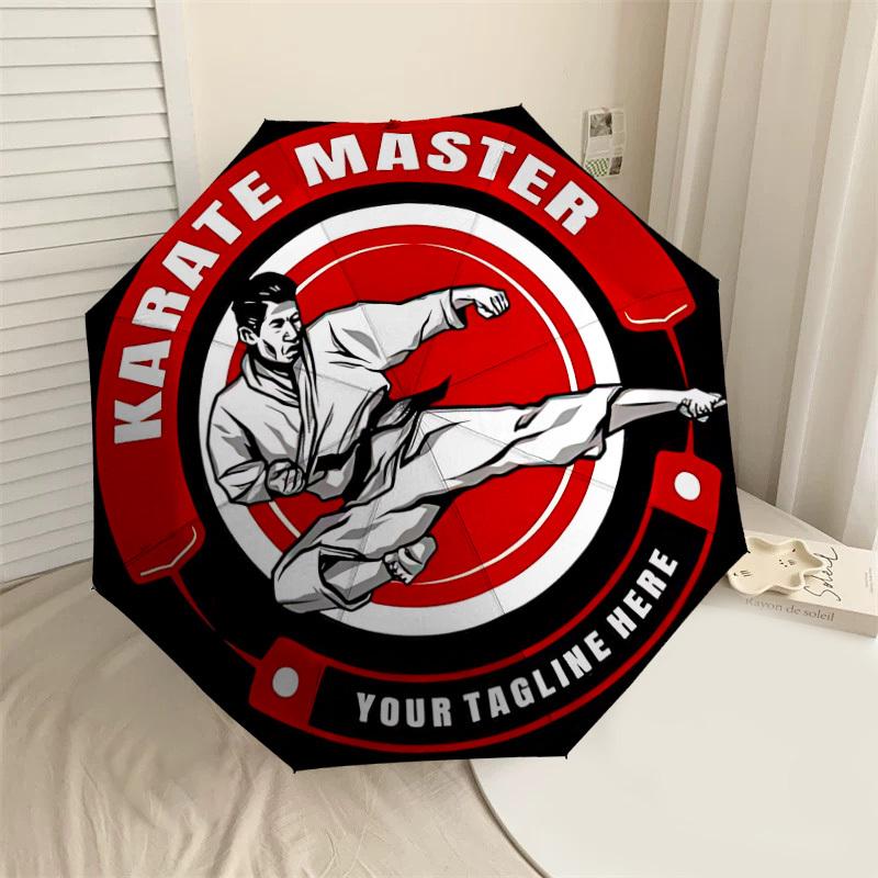 

1PC Karate Master Umbrella-8-Rib Reinforced, Automatic Open, Lightweight & Durable, Cute Fashion Accessory for Outdoor, Beach, or Casual Use, Beach Um