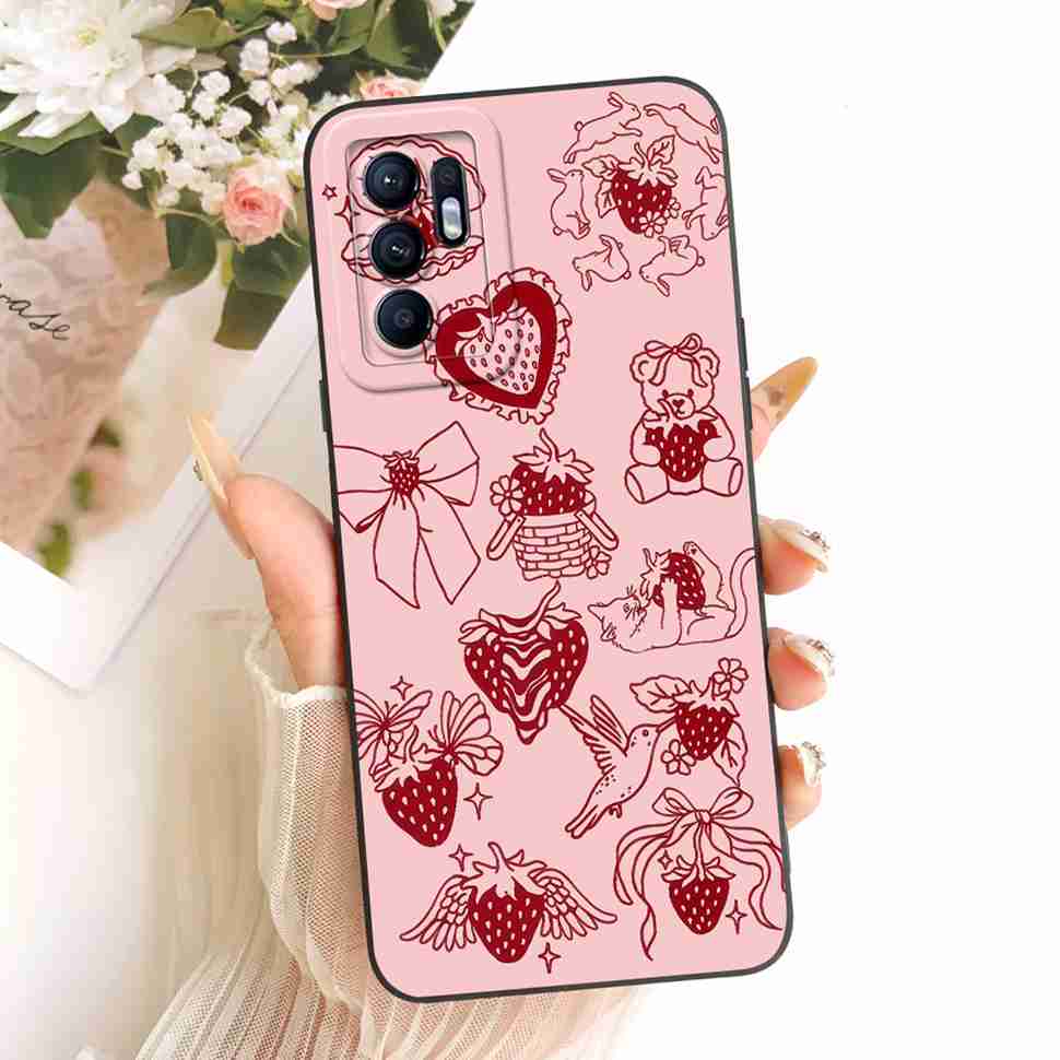 For Oppo Reno6 4G Case New Cartoon Panda Print Soft Silicone Cover For Oppo Reno6 4G CPH2235 Phone Cases Fundas