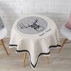 Nordic Deer Printing Decorative Fabric Cover Towel Living Room Balcony Fashion Small Tablecloth Dustproof Square Tablecloth