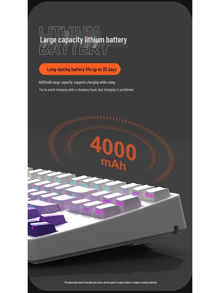 Three-Mode Wireless/Wired Bluetooth Mechanical Keyboard - 87-Key Gradient Side-Engraved Gaming & Office Edition
