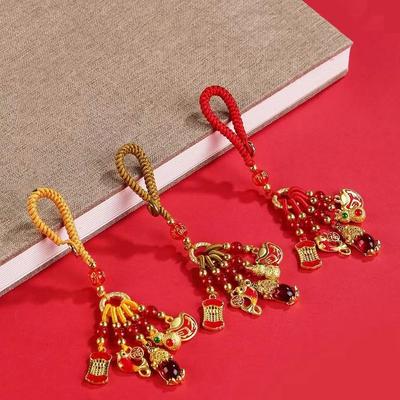 Hanging Ornaments God of Wealth Pendant Enamels Bag Pendant Vintage Hanging Ornament  Car
