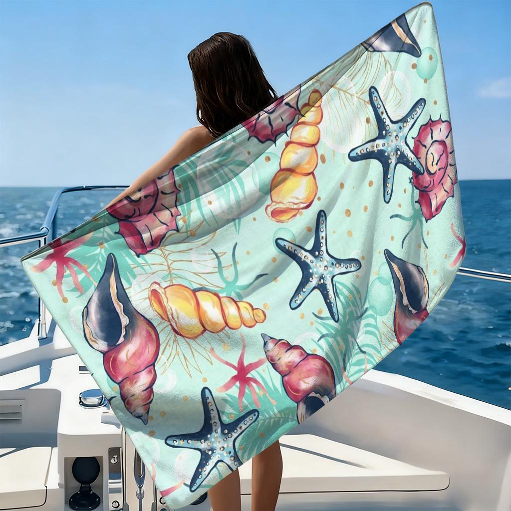Starfish Turtle Beach Towel Quick-Drying Small To Large Bath Towel For Beach Pool Yoga Gym Home Travel Towel Gift for Friend