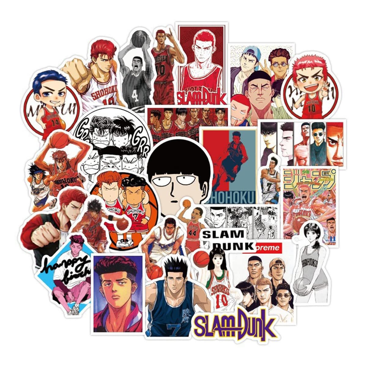 

Slam Dunk Sticker Set Waterproof Vans Stickers for and Skateboards (100 Stickers) - Suitcases, Guitars, Cars, Motorcycles, Bicycles, Helmets,