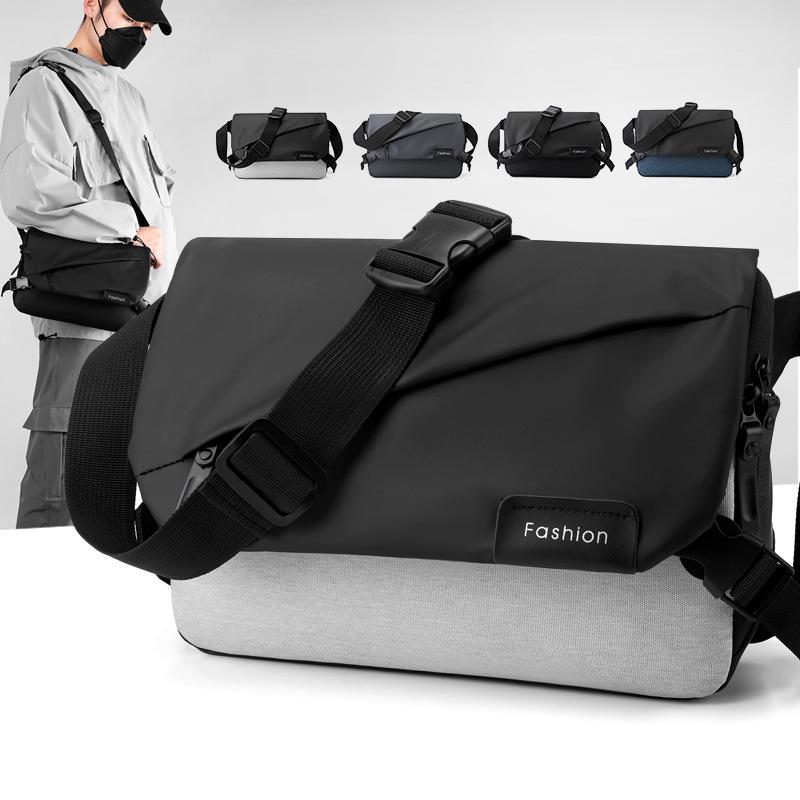 Pánská minimalistická crossbody taška s velkou kapacitou - Multifunkční ležérní taška přes rameno pro studenty a podnikání