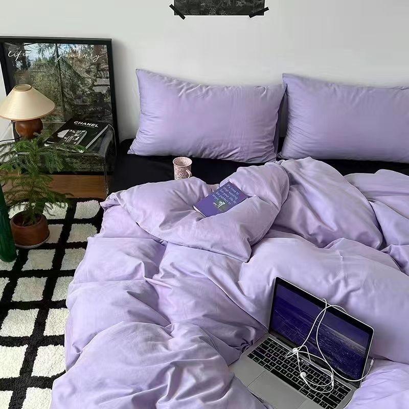 Cartoon Bear Washed Cotton Four-piece Set, Bed Sheet Quilt Cover, Bedding Three-piece Set, Dormitory