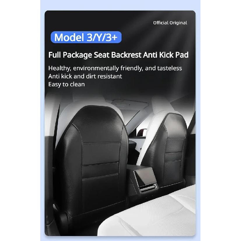 For Tesla Model3 Highland/Model Juniper 2025 Seat Kick Pad Leather Back Anti Kick Protectors Cover Mats Seatback Pad Accessories