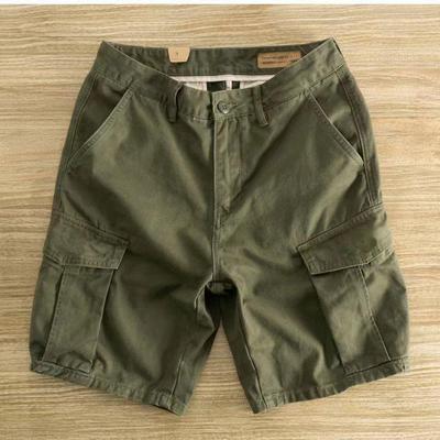 Meeste Khaki Retro Pesuga Mitmetaskulised Vabaaja Tööriided Lühikesed Püksid