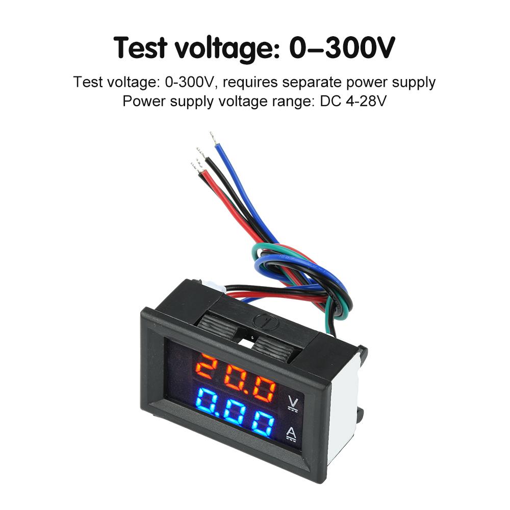DC 0-300V 10/50/100A DC 0-100V 10/50/100A Voltmeter Ammeter LED Amp Dual Volt Meter Gauge LED Display Meter Amperemeter
