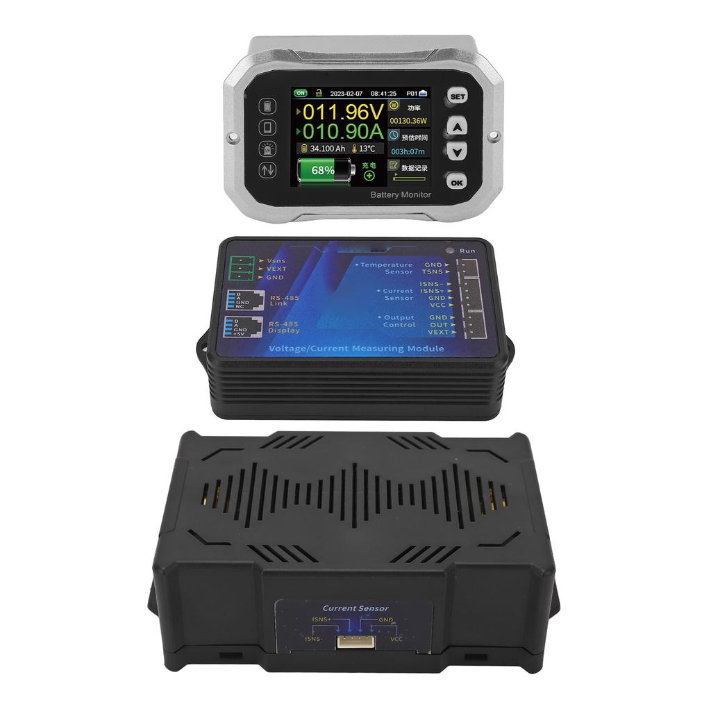 Smart Battery Monitor 600A RV Car Battery Tester 2.4in LED Display for Maintenance