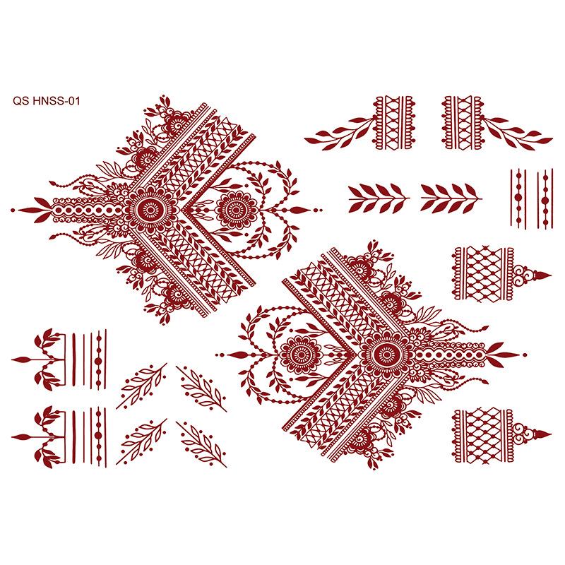 Disposable Sweat-Proof Henna Tattoo Stickers: Long-Lasting, Realistic, Temporary Designs