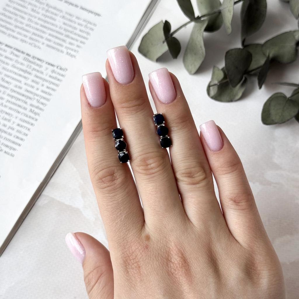 Silver Earrings with Natural Sapphire 4.405ct (2057574)