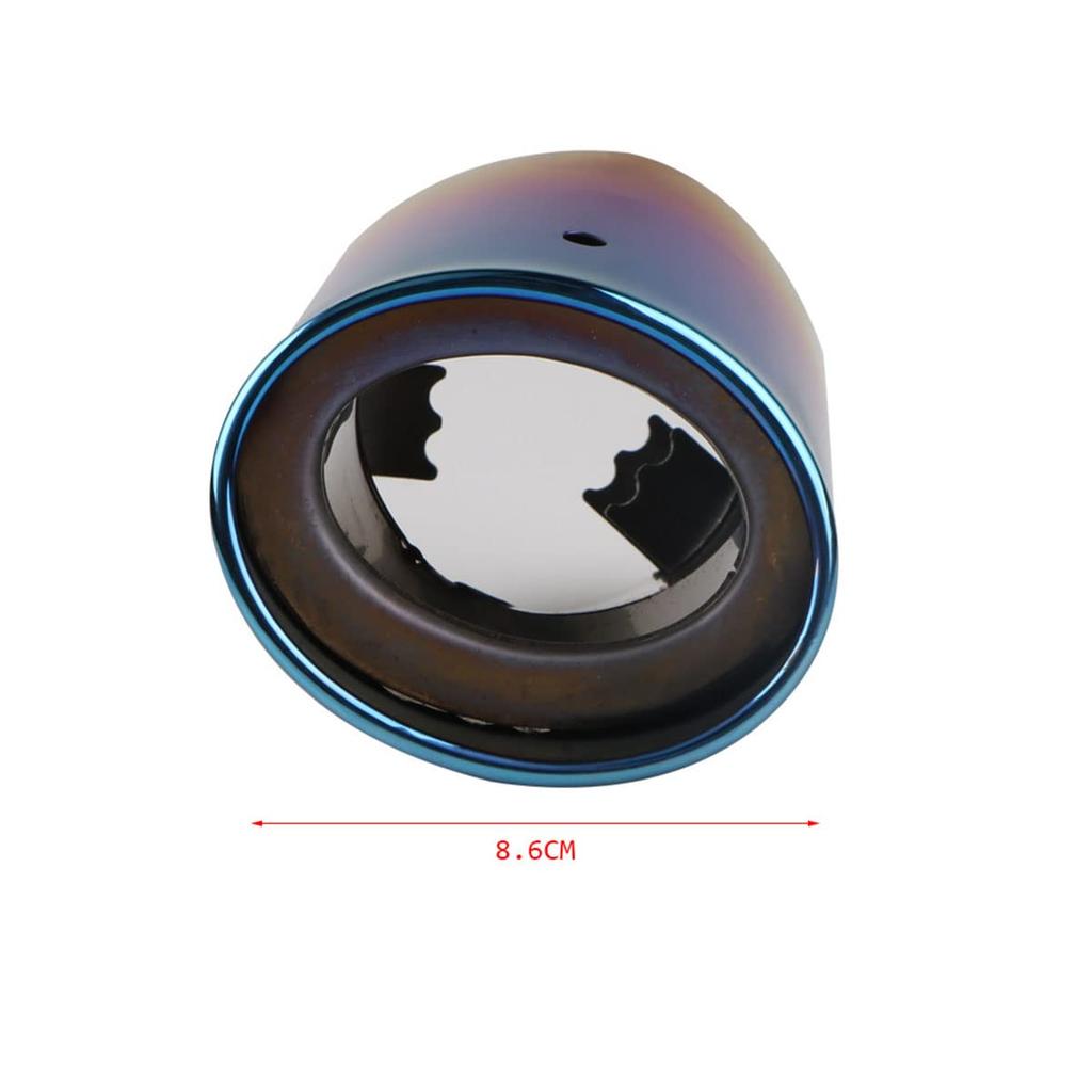 Beiwoer Universal Muffler Cutter, Titanium Grilled Style, Round Type, Downward, Exhaust Pipe, Mini Car,
