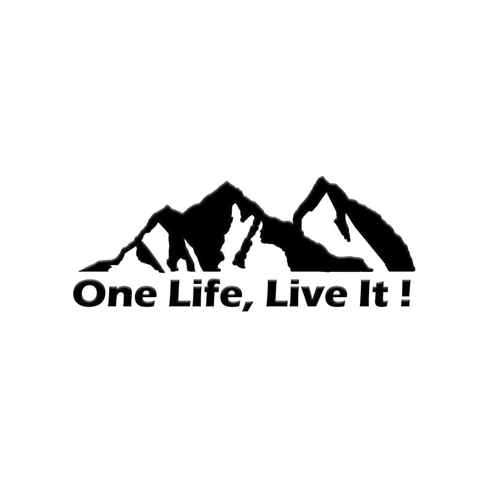 

Универсальный черный ONE LIFE LIVE IT Тюнинг автомобиля Внедорожник Грузовик Горный силуэт Наклейка на автомобиль Декали Украшение Аксессуары чёрный