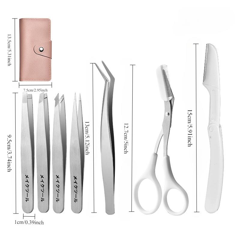 Precision Stainless Steel Tweezers For Eyebrow Hair Facial Hair Removal Splinter Blackhead Slant Tip Angle Tip Pointed Tip