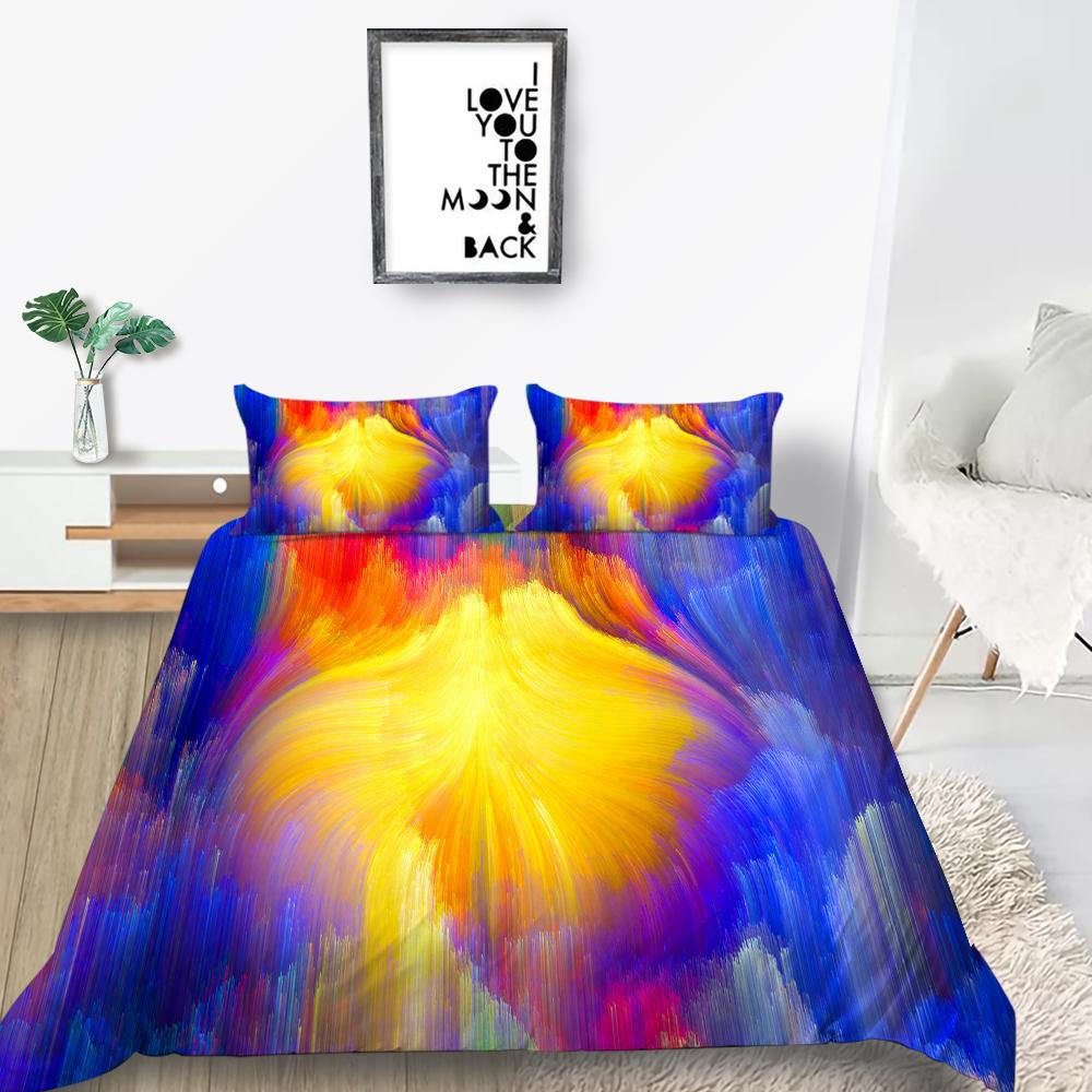New Fashion Rainbow Duvet Cover Home Bedspreads Highly Quality Pillowcase Queen Single Size Bedding Luxruy Bedding Cover Sets