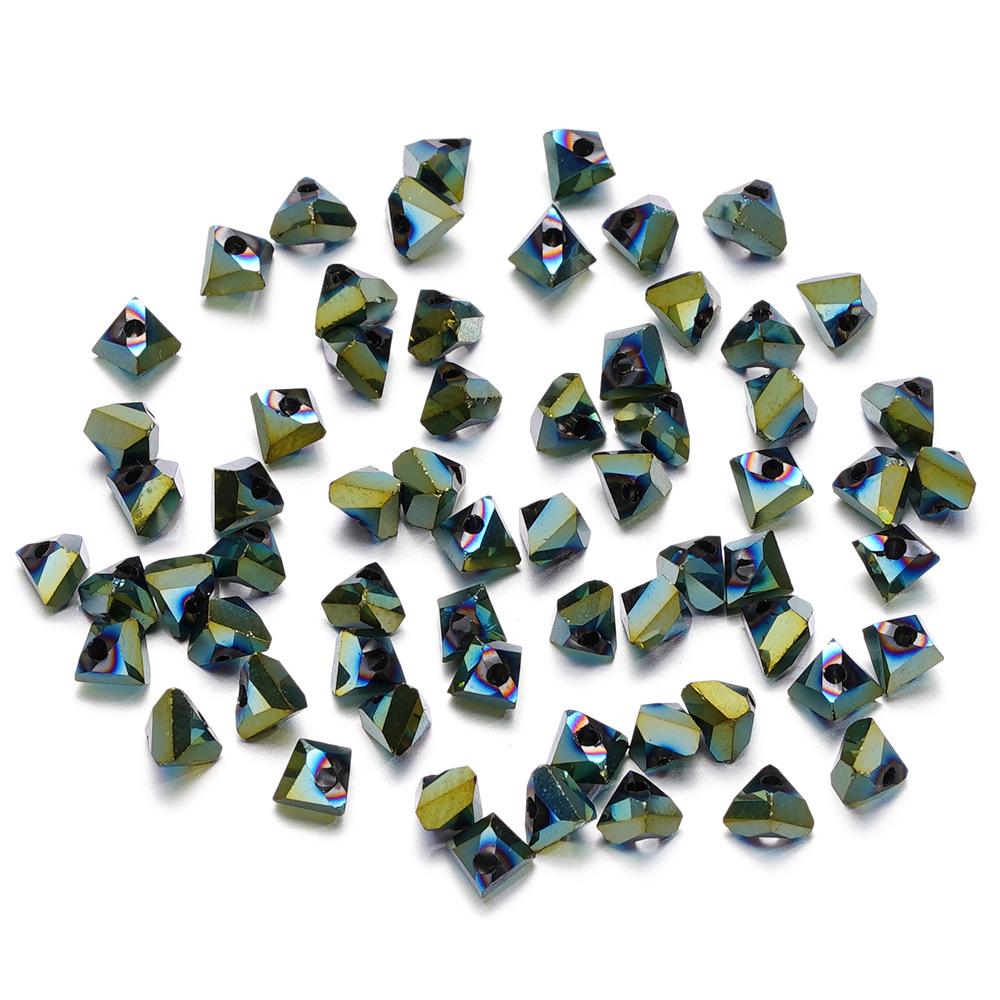 Electroplated Glass Crystal Triangle Beads 4mm/6mm for DIY Earrings & Bracelet Accessories.