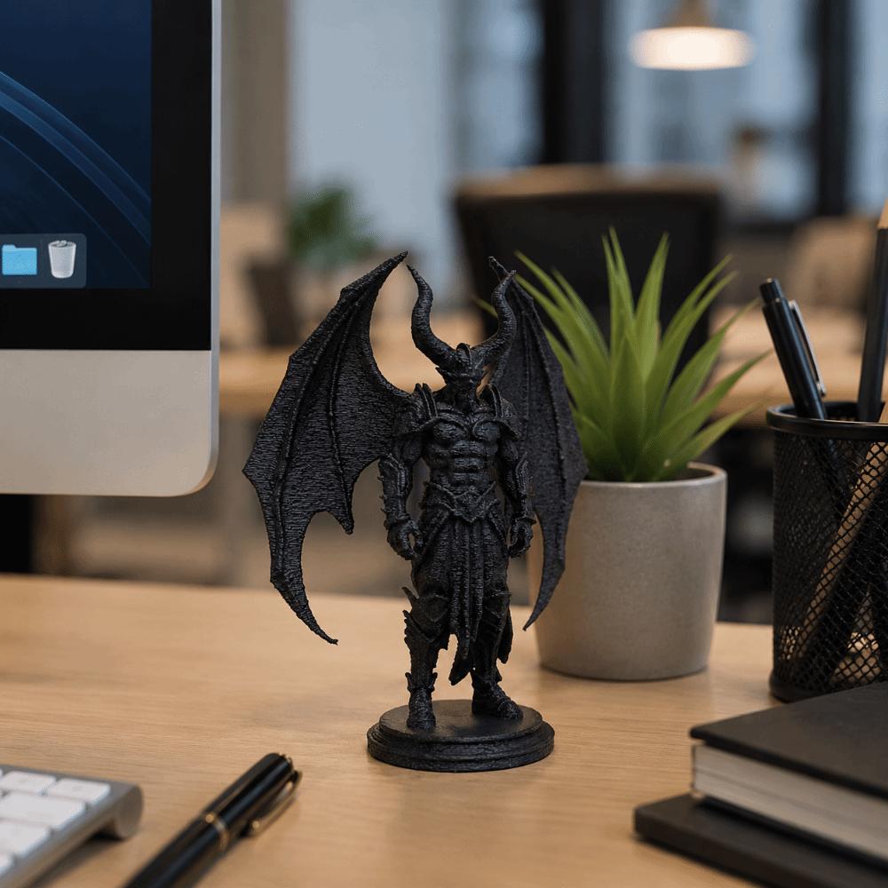 Halloween Black Demon Statue Decoration Desktop Ornament Dark Fantasy Demon Knight Figurine Table