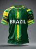 2026 Brazil Style Soccer Jersey Men's Quick Dry Breathable Football Training Top Slim Fit Short Sleeve O-Neck for Match Casual