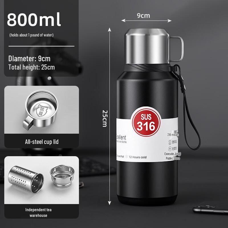 Shangqi Portable Vacuum Insulated Stainless Steel Water Bottle