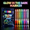 8 Farben Fluoreszierender Leuchtender Marker Party Dekoration Farbe DIY Basteln Kreative Kunstwerke Wasserdicht Ungiftig Dunkler Stift Zeichenwerkzeug