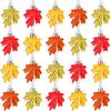 JULMELON 24 Pcs Fall Maple Leaf Ornaments, Thanksgiving Maple Leaf Tree Hanging Pendant Acrylic Hanging Ornaments for Autumn Harvest Small Tree Home