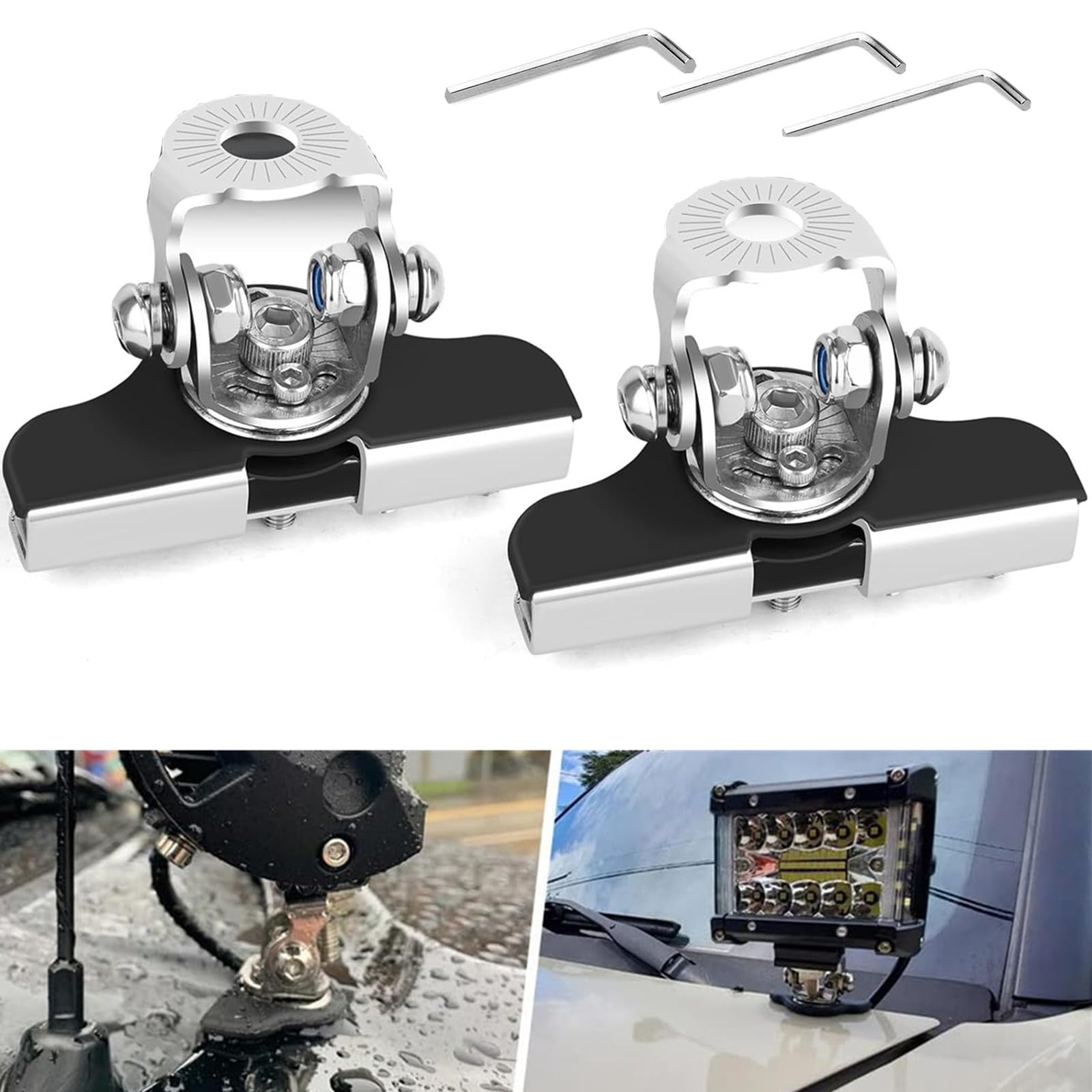 

Samcos Hood Bracket, Set of 2, Mounting Stay, No Drilling, Easy Installation, Universal Use, B (5 holes)