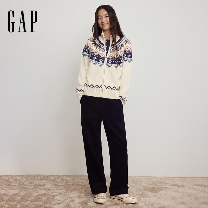 

GAP Women s 2025 Winter Loose Full-Zip Fair Isle Knit Cardigan M (165/88A) Asian Size