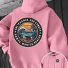 Men Oversized Casual Hoodie Santa Monica Beach California Surf Circle Badge Print Pullover Korean Vacation Sweatshirt