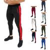Sporty Men Autumn Color Block Drawstring Pockets Skinny Jogging Pencil Pants