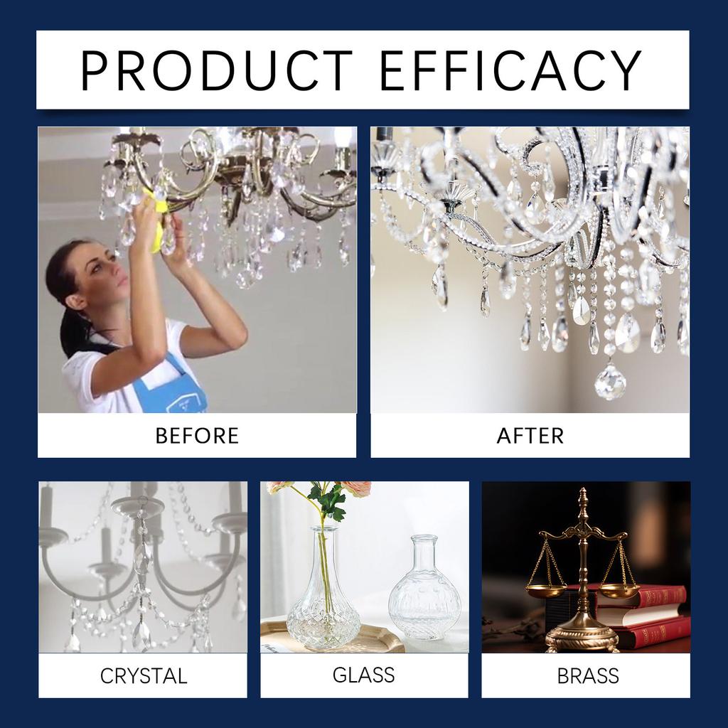 Soluție de curățare pentru candelabre, soluție de curățare pentru lămpi cu cristal, nu este nevoie de dezasamblare, spray, nu este nevoie de ștergere, nu este nevoie de spălare, soluție de curățare pentru iluminat cu lămpi. 237 ml