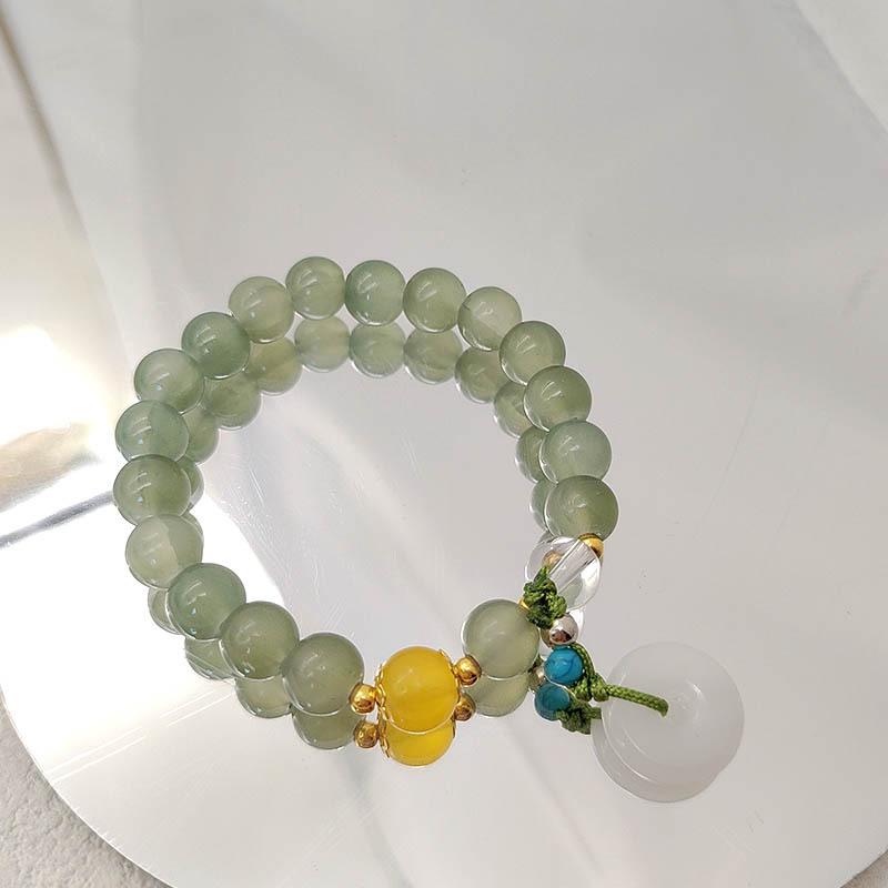 2024 New Niche Chinese Crackle Glass Beaded Bracelet: Ancient Style, Safety Buckle, Women's Design