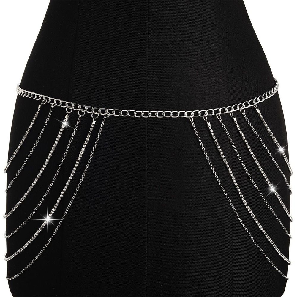 All-match Crystal Korean Body Chain Metal Waist Belts Waist Corset Chain Belts Women Waist Chain