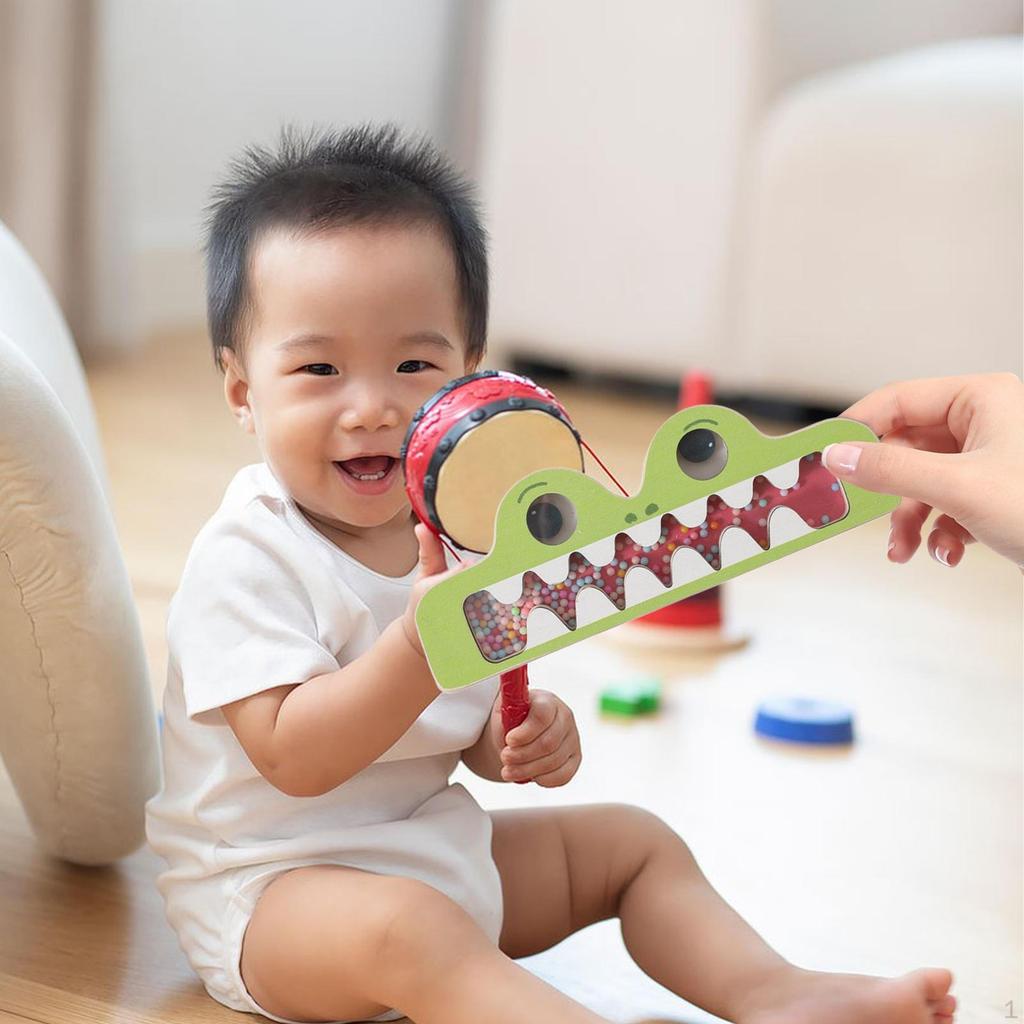 Rainmaker Musical Toy Animal Shape Instrument Beaded Rain Shaker Early Education for Kids