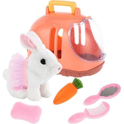 Keygers Moving Hello Mini Pet 7 parçalı set, 18cm, tavşan, Koreli çocuklar için popüler oyuncaklar