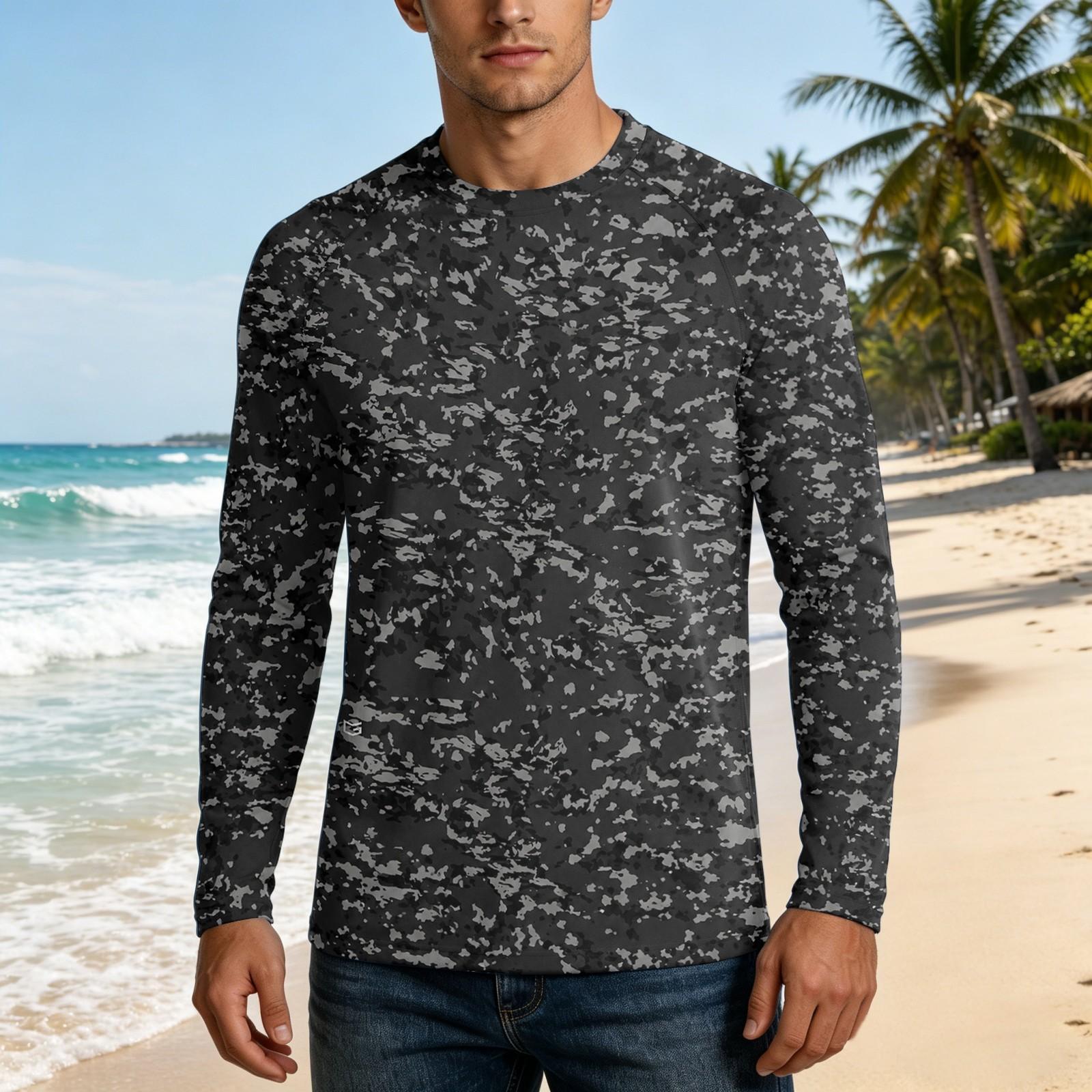Men s 50+ Sun Shirt, Protective Breathable Athletic Top for Outdoor Sports L