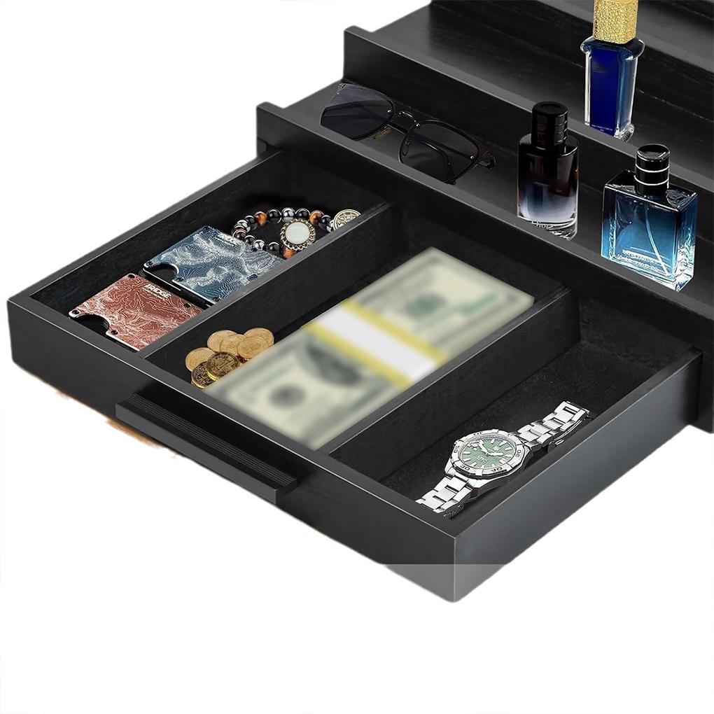 Wooden Perfume Stand Organiser With Drawers For Watches Perfume Holder Organizer Perfume Organizer