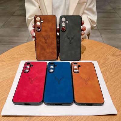 Retre Leather Phone Case For Samsung Galaxy A56 A55 A54 A53 A52 A36 A35 A34 A26 A25 A24 A23 A16 A15 A14 A13 A12 4G 5G Deer Head