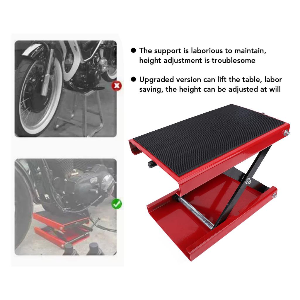 Motorcycle Lift Scissor Jack 3.35 to 13.39in Adjustable Height Foldable 500kg Capacity Motorbike Jack Stand Motorcycle Lift
