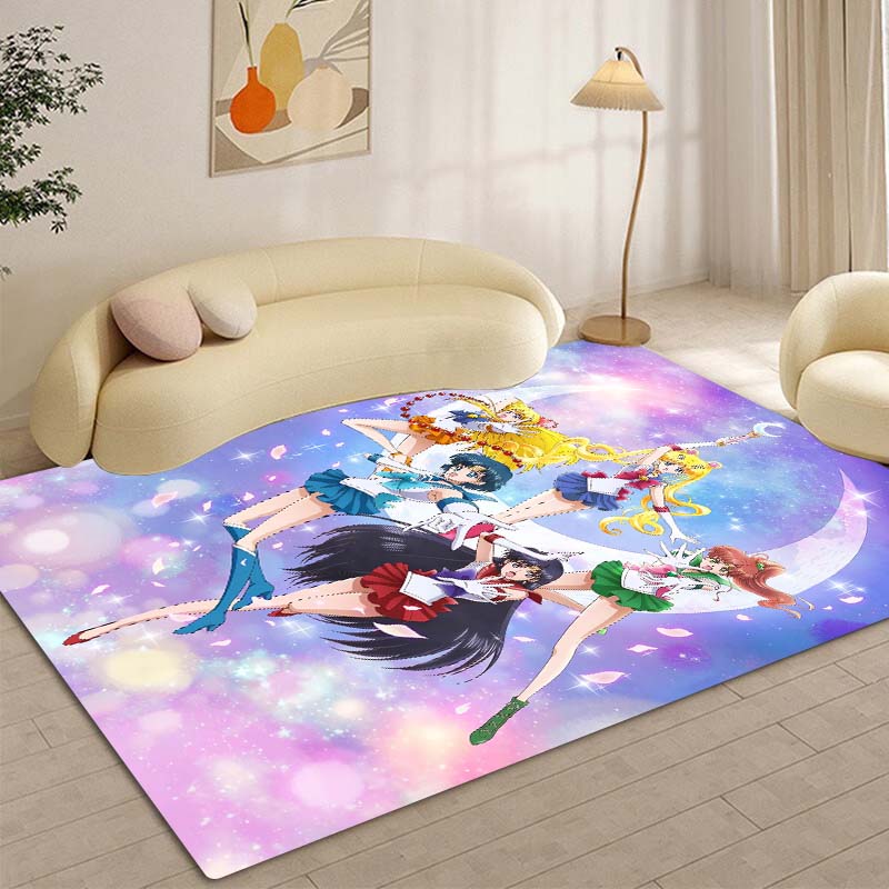 The New 2026 Pretty Guardian Sailor Moon Rug Is Suitable for Home Décor In Game Rooms, Bedrooms, Living Rooms, Sofa Areas, and