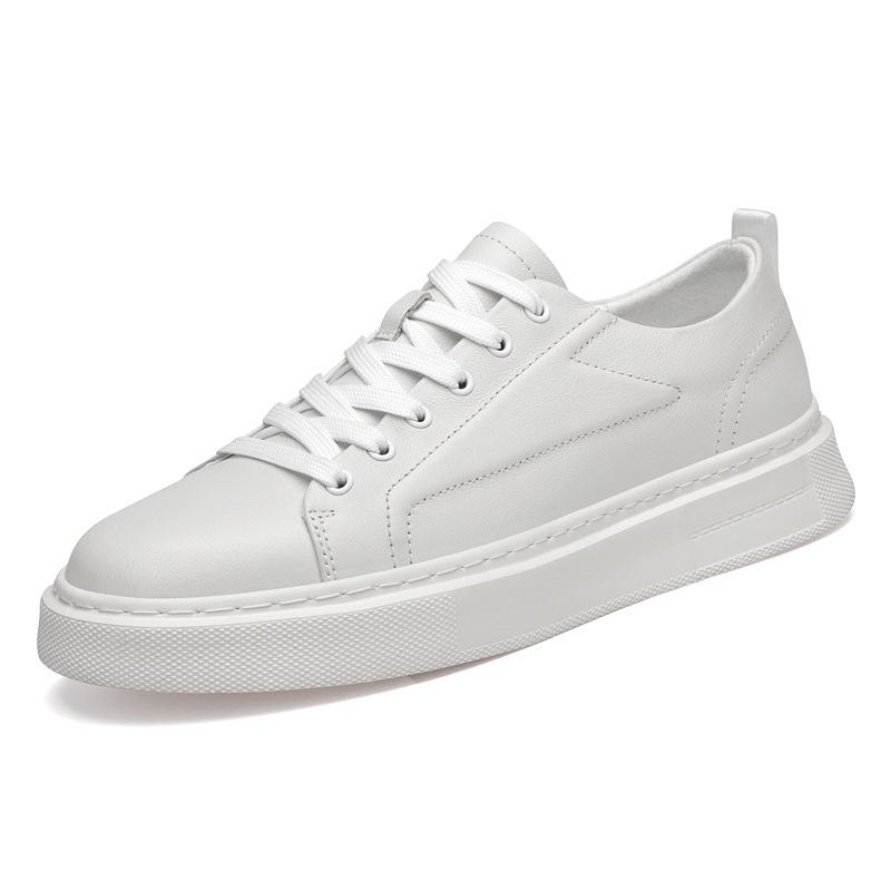 Men s 2024 Cross-border Fashion White Cowhide Low-top Sneakers 44