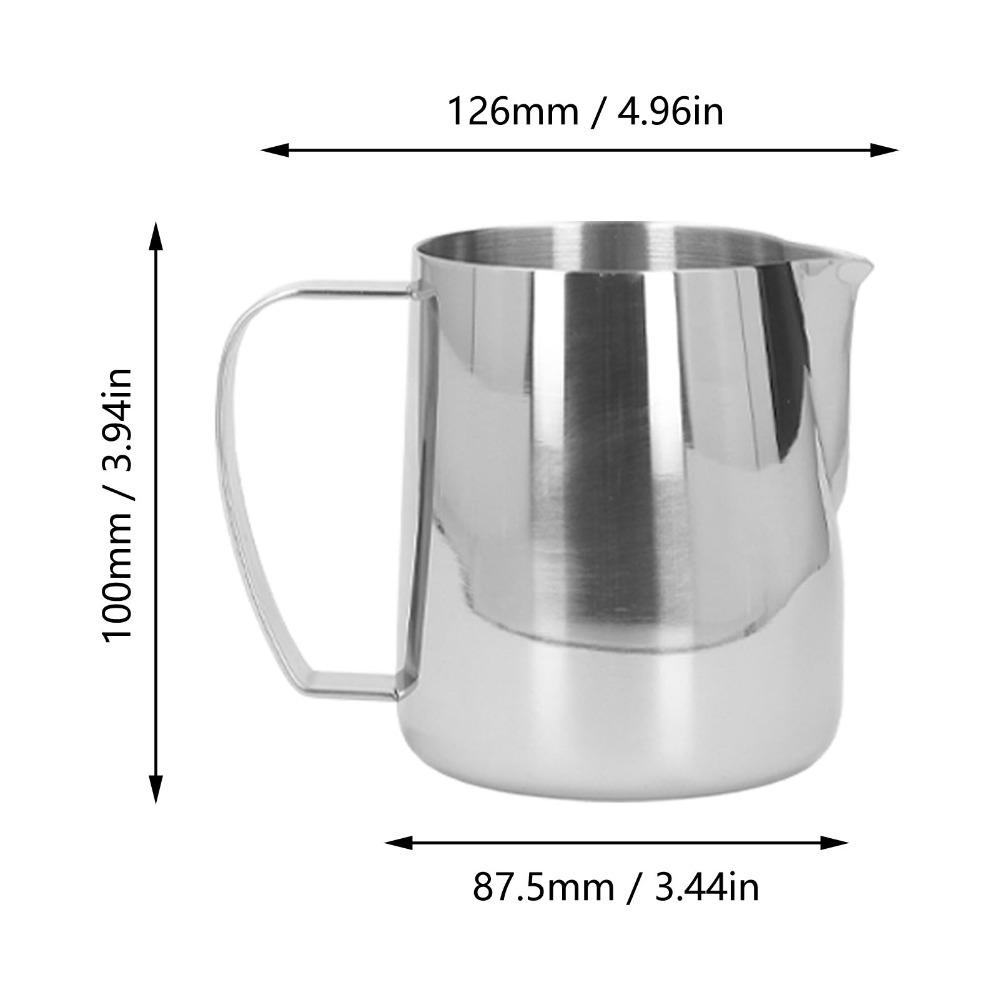 450ml Milk Frothing Pitcher Tip Mouth Stainless Steel Milk Frothing Pitcher Coffee Making серебряный