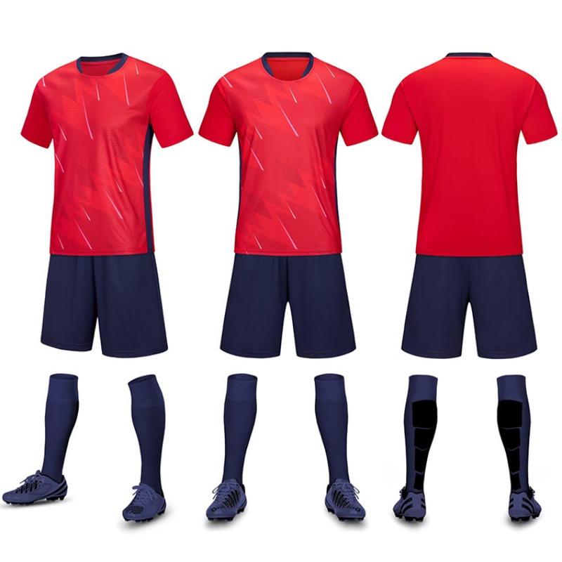 Football Jersey Set Men'S Game Sports Jersey Adult Primary School Students Children'S Training Jersey Short-Sleeved Jersey Quick-Drying
