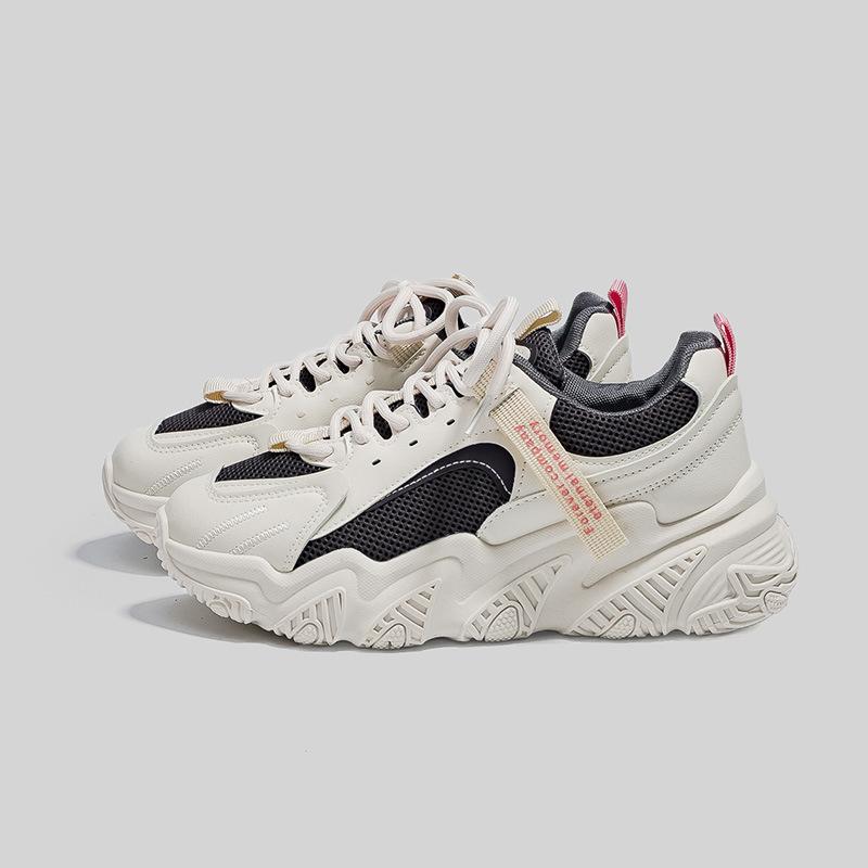 

2025 spring new platform dad shoes women s breathable height increase casual shoes Korean version versatile sports shoes tide 578 40 бежевый