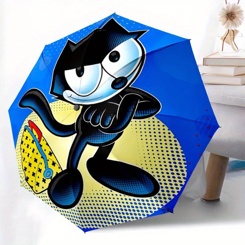 1pc Felix Cat Automatic Open Umbrella - 8-Rib Compact Foldable Design, Durable Fabric for Casual & Fashion Use074