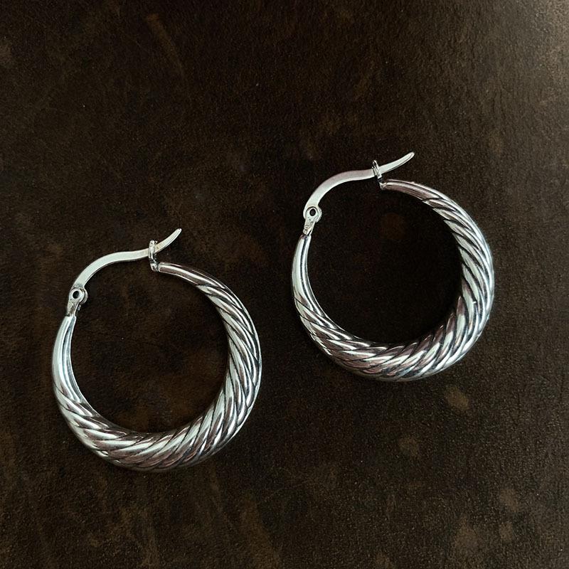 

925 Sterling Silver Vintage Strip Earrings For Women Trendy Earring Jewelry Prevent Allergy Party Accessories G