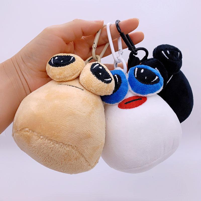 10cm Pou Pendant Plush Doll My Pet Alien Game Doll Backpack Pendant Keychain Peripheral Toy Soft Stuffed Keyring Bag Pendant