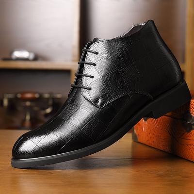 Herren Baumwollschuhe Winter Samt warm Business Kleid Baumwolle Lederschuhe Herrenschuhe Britische High-Top Lederschuhe Herrenschuhe
