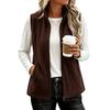 Women's Casual Loose Fit Sleeveless Vest with Stand Collar for Everyday Wear