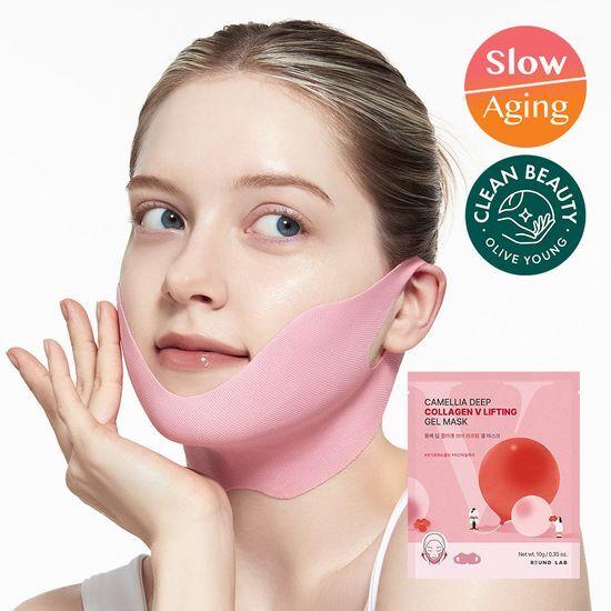 ROUND LAB Camellia Deep Collagen V Lifting Gel Maske Blatt 4 Stück